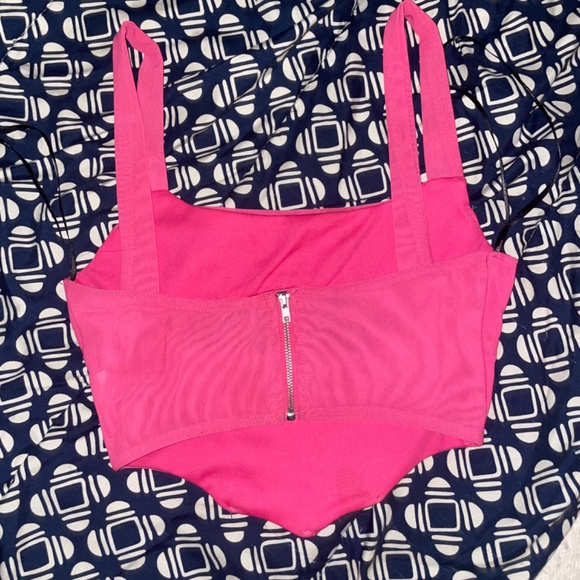 Forever 21 hot pink cut-out corset - Picture 2 of 3